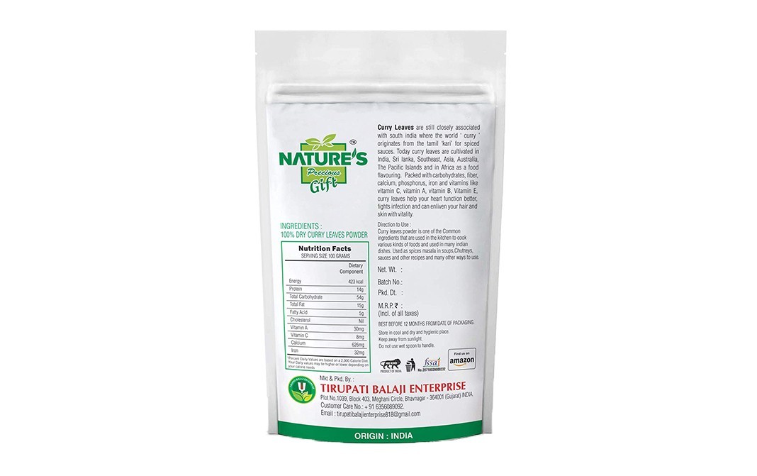Nature's Gift Curry Leaves Powder    Pack  500 grams